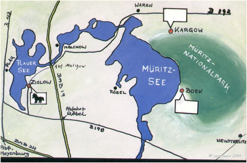 Landkarte Seenplatte